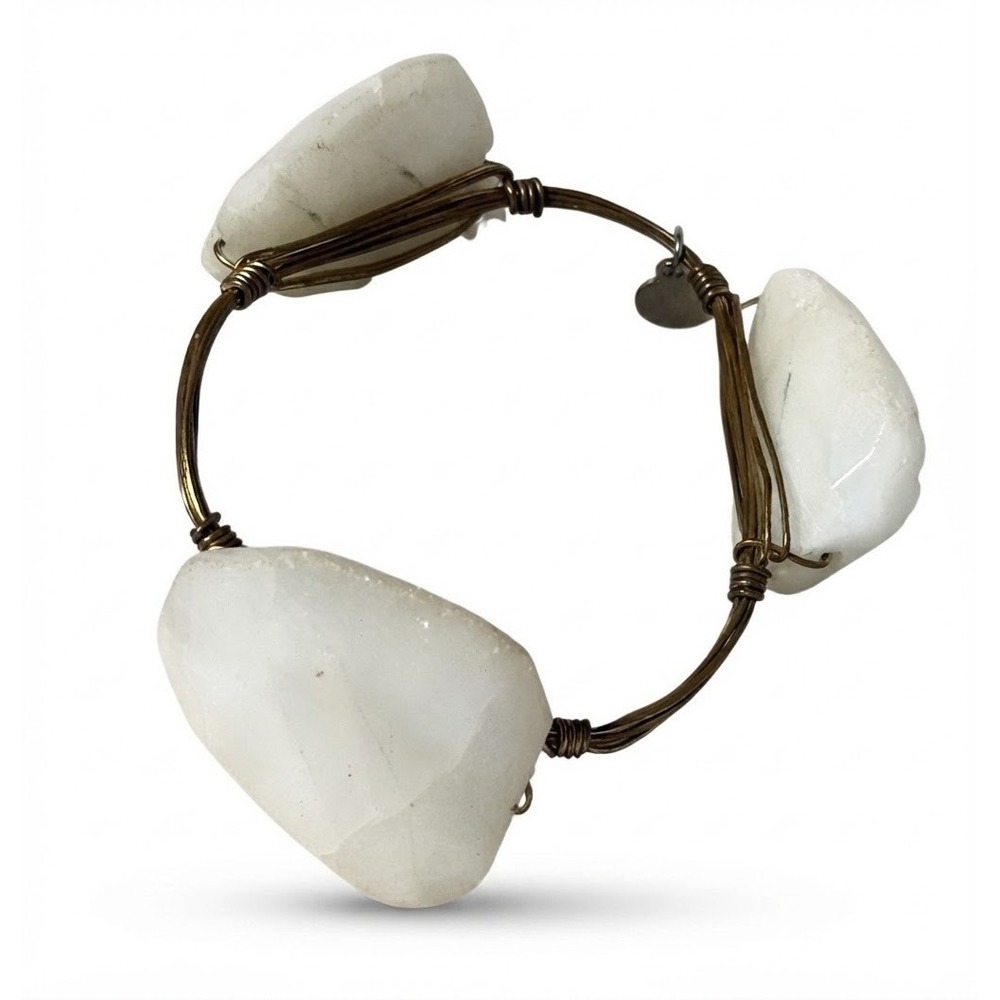 Bourbon & Bowties Boho Wire Wrapped‎ Crystal Bangle Bracelet Gemstone Small